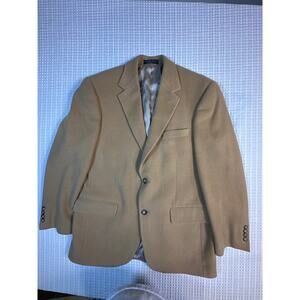 Chereskin Camel Hair Blend Blazer Tan 2 Button Italian Fabric Mens 44R